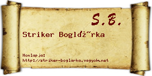 Striker Boglárka névjegykártya